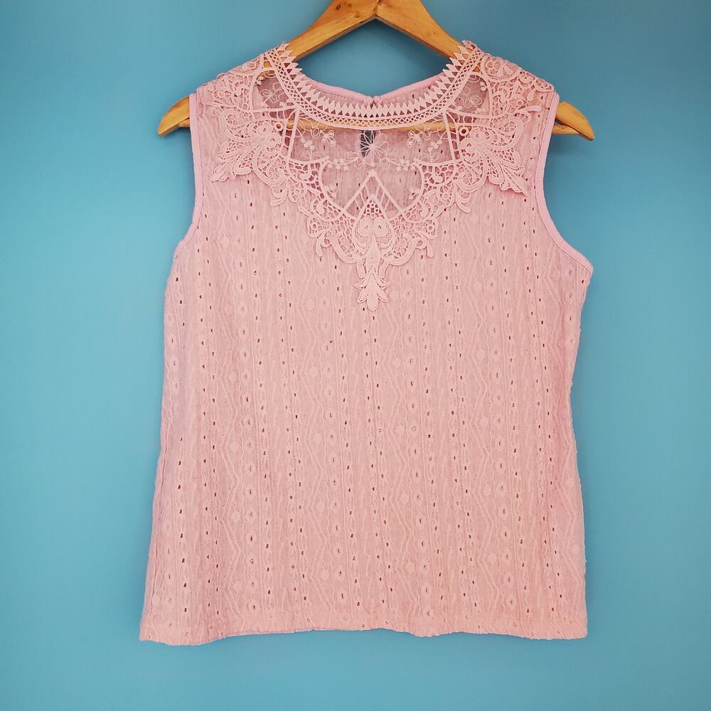 Agwish Top Size Medium Light Pink Lace